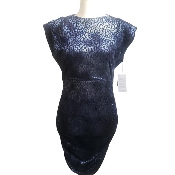 GUESS Blue Leopard Print Bodycon Woman's Dress Sz XS - Picture 1 of 9